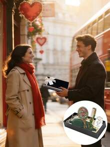 Brodark 4件套复古玫瑰水钻迷你镜、梳子、金色发圈、深绿色眼罩、感谢卡及精美蝴蝶结礼盒，适合作为新娘派对、生日、单身派对礼物，也适合送给家人、朋友、妈妈、女友，情人节、母亲节礼物，以及女性日常使用。 - 彩色 - 查看 3