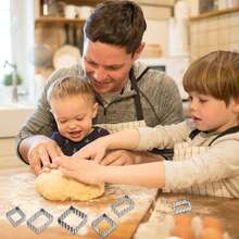 New Cookie Cutter Set, Stainless Steel Holiday Baking Molds, Suitable For Party DIY Cookies And Desserts, Home And Commercial Kitchen Tools, Can Cut Soft Candies, Cheese, Fruits - Silver - View 6