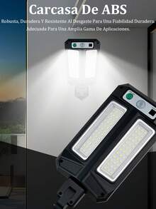 Luces solares al aire libre a prueba de agua, luces solares de la calle con sensor de movimiento,3 modos , control remoto solar de inundación luces de segurida d, lote de estacionamiento solar de iluminación comercial para Yard Camino Jardín puerta principal - 2 piezas - Ver 11