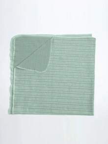 2pcs/Set Newborn Baby Swaddle Blanket & Hat Set, All Season, Waffle Texture Jacquard Wrap Blanket, Bow Headband, Comfortable For 0-3 Months Infants, Baby Gift