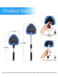 Car Glass Cleaning Tool, Window Cleaner With Reusable Washable Microfiber Pads And Extendable Handle, Suitable For Cars, Trucks, SUVs, RVs And Home Use (5 Pads/3 Pads/1 Pad) - one-size - View 2