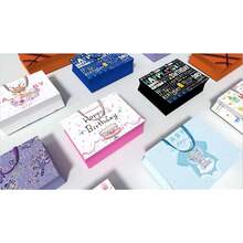 13\ Dinosaur Party Gift Bags,Happy Birthday Gift Paper Bag With Tissue Paper Greeting Card For Teenagerssss' Birthday Party - Khủng long - Xem 8