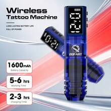 DQFART Wireless Tattoo Gun Kit, All-In-One Tattoo Machine Kit, Equipped With A 1600mAh Power Supply, Digital Display, Tattoo Pen Kit, Complete Tattoo Kit Suitable For Beginners, Including Tattoo Needles, Tattoo Ink, Tattoo Stencils And A Variety Of Tattoo Supplies.