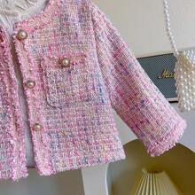 2pcs Girls Short Jacket And Skirt Set, Fashion Autumn/Winter - Pink - View 6