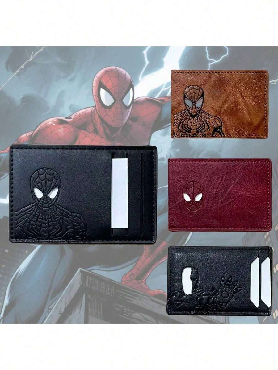 Cartera de , con tema de superhéroe, billetera minimalista ultradelgada antiperidida para bolsillo delantero, adecuada para hombres, mejor regalo para el Día del Padre, billetera plegable, diseño con múltiples ranuras para tarjetas, portador de tarjetas de la billetera de  , estuche protector de identificación de dibujos animados, portador de tarjetas funcional, billetera minimalista antiperidida para bolsillo delantero, adecuada para hombres, regalo perfecto para el Día de la Madre, Día del Padre, San Valentín, Año Nuevo - Negro - Ver 1