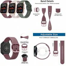 IEOVIEE Correa para Amazfit GTS y Bip - Pack de 3 Pulseras de Repuesto de Silicona Ajustable 20mm - Compatible con GTS 2 Mini/2/2e/3/4/4 Mini, Bip/Lite/U/U Pro/3/3 Pro - negro + morado ahumado + luz de estrella + 20 mm - Ver 1