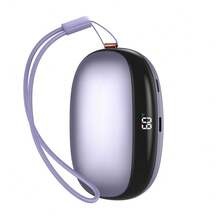 Sạc dự phòng nhanh 12000mAh, pin sạc di động 2 trong 1, máy sưởi tay, cổng USB C đầu vào/đầu ra, máy sưởi cầm tay có màn hình hiển thị kỹ thuật số, điều chỉnh nhiệt độ nhiều cấp độ, sạc thiết bị di động cho các hoạt động ngoài trời và cắm trại, máy sưởi tay mini mùa đông, quà tặng ngày Valentine. - Màu tím - Xem 1