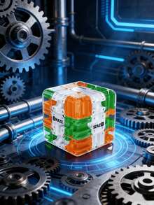 3D Rotating 3x3 Magic Cube Bead Maze | Must-Have Christmas Gift Kids Brain-Boosting Educational Puzzle Toy - Orange - View 8