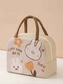 1pc Cartoon Lunch Bag, Thickened Aluminum Foil Carry Tote Bento Bag, Children's Lunch Pack Small Handbag Picnic Insulated Food Container Bag,Back To School Cute Portable Refrigerated Bag, Simple And Lightweight Storage Bag Suitable For School, Outdoor Non-Food Contact