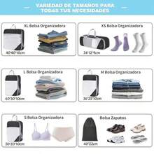 Travel Storage Set6 Piezas Bolsa Organizador de Viaje para Maletas Compresión Cubes para Empacar Ropa Viaje Impermeable Organizador de Maleta Organizadores de Expandibles para Equipaje para Ropa Cosméticos etc - como en la foto - Ver 2