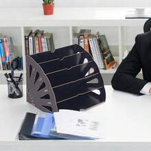 Wooden Filing Trays Office Desk File Organiser,File Storage Holder,Filing Sorter Document Desktop Tidy Organizer,Letter Tray Magazine Rack Divider - Black - View 7