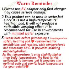 10W Reptile Heating Pad Tank Warmer With Temperature Control, Power Adjustment Under Terrarium Heater Heat Mat For Reptiles Turtle, Tortoise, Snakes, Lizard - Black - View 9