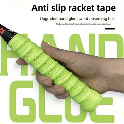 1 pieza Cinta antideslizante para raqueta - Cinta adhesiva para agarre deportivo, apta para mango de raqueta de tenis, bádminton, squash, y mejora el agarre del mango de la caña de pescar