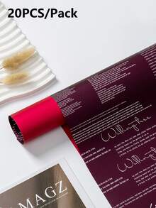 20pcs/Pack Waterproof Dual-Color English Floral Wrapping Paper, Flower Bouquet Packaging Material - 20PCS/Pack - View 16