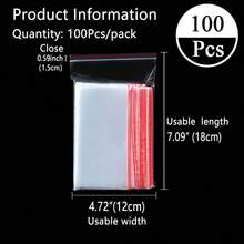 100 قطعة أكياس بلاستيكية قابلة لإعادة الإغلاق بأحجام من 4 سم إلى 30 سم، أكياس سحاب إعادة الاستخدام، سمك 0.062 مم/2.44 ميل، أكياس تعبئة مجوهرات شفافة، أكياس تعبئة هدايا أعياد الميلاد والذكرى السنوية، أكياس ملحقات أدوات متعددة الأغراض، أكياس تعبئة هدايا المناسبات، أكياس فراغية بلاستيكية، أكياس لاصقة شفافة، صناديق تخزين ملحقات الملابس، مناسبة للشحن والسفر والتخزين والتعبئة والهدايا وأعياد الميلاد والذكرى السنوية والزفاف - 100 قطعة - مشاهدة 25