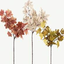 Artificial Fall Maple Leaves Stems, 8 PCS Fall Decorations For Indoor Outdoor Halloween Than1ks 1giving Farmhouse Arrangement Decorations For Front Door Wedding Centerpieces In Autumn - 楓樹雜交種 - 查看 10