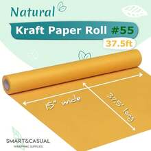 SMART&CASUAL 15\ X 450\ (37.5') Kraft Paper Roll For Art Craft Supplies Gift Wrapping Moving PacFKing  Painting Drawing Paint Easel Poster Chart Paper (Orange, 15\ W X 450\ L (37.5')) - 橘色 - 查看 3