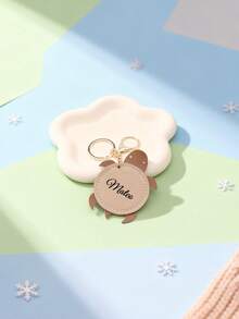 Customized Keychain, Personalized Turtle Keychain, Simple Creative Cute Country Style Couple PU Leather Turtle Customized Keychain Pendant, Personalized Cartoon Leather Pendant, Gift For Family, Friends, Classmates, Personalized Gift - Multicolor - View 7