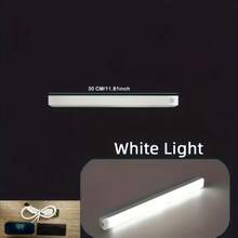 1pc White & Warm White LED Sensor Light / 3.94"~19.69" Wireless Cabinet Lighting / USB Rechargeable, Magnetic Mount, No Drilling Required / Suitable For Kitchen, Wardrobe, Bedroom Etc, Battery Powered Illumination - White - View 15