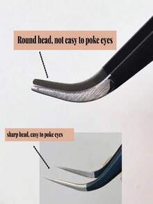 2pcs/Set False Eyelash Transplant Tweezers For Grafting, Black Straight Pointed Single Cluster False Eyelash Extension Tweezers, Stainless Steel Eyelash Clip, False Eye Black, Eyelash Clip, Eyebrow Tweezers, Makeup, Cheap, Room Decoration, Dresser, Travel, Bedroom, Makeup Accessories, Tweezers, Cheap Makeup, Makeup Tools, Cheap Things, Gifts, Female Gifts, Christmas Gifts - Black - View 4