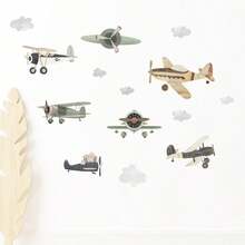 1pc Airplane Wall Sticker, DIY Self-Adhesive Sticker, Suitable For Home Decoration, Room Decoration, Wall Decoration, Window Decoration, PVC Waterproof Material, Detachable - Multicolor - View 4