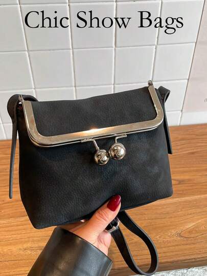 Women's 2026 Trending New Style Niche Design Clip-Fold Bag, Light Luxury High-End Crossbody Phone Bag Suitable For Art Exhibitions-It Complements The Ambient Vibe Of The Space. Also Ideal For Afternoon Tea: Elegant Without Being Overly Formal