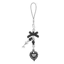 1-4PCS Cute Phone Charms Aesthetic Y2K Cell Phone Charms Strap Strawberry Butterfly Star PhoneCharm Y2K Accessories For Bag Keychain  Camera Pendants Decor - 1黑心 - 查看 1