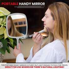 Large Pack Of 5 Hand Held Mirror Set For Barbers And Salon - Perfect For Home Travel And Makeup Use With Long Comfy Handle And Distortion Free HD Reflection - 33CM Length X 23CM Width Silver