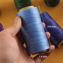 SiiRo Flat Waxed Thread For Leather Sewing String Polyester Cord Stitching Bookbinding DIY Weave Craft (1.2mm300D Apricot) - MàuJ - Xem 5