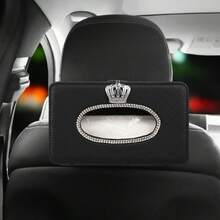 Kotak Tisu Gantung Sandaran Kepala Jok Mobil Berbentuk Mahkota Berlian Imitasi Berkilau Ini Terbuat Dari Kulit PU Berkualitas Tinggi, Dengan Desain Kreatif Khusus Untuk Wanita. Selain Berfungsi Sebagai Aksesori Penyimpanan Mobil, Kotak Tisu Ini Juga Dapat Digunakan Sebagai Kotak Masker, Sehingga Menjadi Item Dekorasi Mobil Berwarna Hitam yang Menarik. - Kotak tisu Crown PU bermotif berlian - View 11