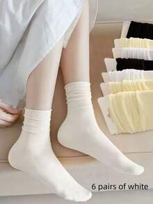 3 双/6 双/9 双女士休闲袜，中筒袜，均码，冰丝袜，两种穿法，瘦腿修长，百搭