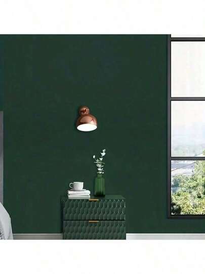 1 Roll Self-Adhesive Vinyl Wallpaper, Emerald Green & Champagne Gold, Removable Peel And Stick For Countertops, Cabinets, Furniture & Walls, Random Pattern