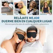Antifaz para Dormir 3D para Mujeres y Hombre Auriculares de Diadema Máscara Una Oscuridad Absoluta Auriculares para Dormir Ajustable Oficina Viajes Yoga 4 Juegos en -0002 - 2 Juegos En Negro - Ver 4