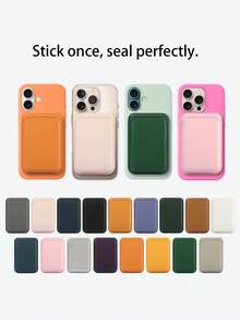 Wallet And Phone Card Holder With Magnetic Closure, Upgraded Version With 23 Magnets, Compatible With Phone 16 15 14 13 12 Pro/Pro Max/Plus/Mini Wallet Accessories Series, Magnetic Phone Card Case - Multicolor - View 4