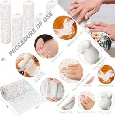 Plaster Cloth Rolls For Crafts Belly Cast Art Project Mask Making Sculptures And Body Casts, High - Quality For Various Applications