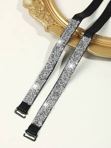 Y2K Sparkly Rhinestone Bra Straps For Women, Removable Adjustable Anti-Slip Crystal Bra Strap Replacements, Perfect For Wedding Party Evening Dress Off Shoulder Tops - Multicolor - View 6