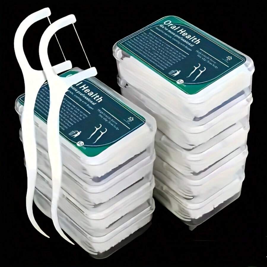 100 Dental Floss Picks, With A Sealed Storage Box. Ultra-Thin And Smooth, Floss Picks Made With Advanced Cleaning Technology Are Suitable For Oral Care. The Floss Will Not Break Or Wear Out. Portable Disposable Dental Floss Picks Are Essential Items For Daily Travel And Home Use. - 2盒/100個 - 查看 1