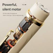 女士双头电动剃须刀，体毛修剪器，脱毛器，私密部位毛发修剪器 - 杏色 - 查看 5