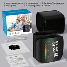 Wrist Blood Pressure Monitor Led Display, Screen Wrist Blood Pressure Cuf 99x2 Reading Wrist Monitor With Carying(Black)Monitoring Adjustable - Đen - Xem 12