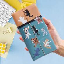 Travelers Notebook Inserts With PVC Sleeve Holder,Meal Plan Refills, Standard Regular TN Journal Notebook For Journals,Dis,Planners,30 Sheets,8.25\ X 4.25\,Blue Cat - BlueCatPVC套套式餐點計畫筆記本 - 查看 7