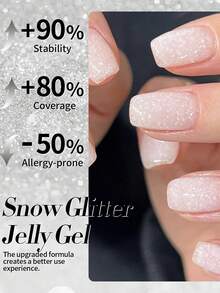 BORN PRETTY 10ml 雪花闪粉果冻凝胶指甲油 乳白色粉色闪粉 可卸 UV LED 凝胶美甲沙龙专用 - 彩色 - 查看 7