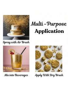 Sclipici comestibil 5g - Pudră de perle comestibilă de culoare metalică, potrivită pentru băuturi, copt, decorațiuni pentru torturi - Sclipici comestibil, pudră de perle, potrivită pentru glazură, bomboane - Multicolor - Vizualizare 5