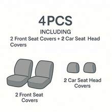 4/9pcs Car Seat Covers, Front Seat Covers, Pink, Women's Style, Compatible With Airbags, Protect Seat Cushions From Stains, Decorative - 9472 - View 4