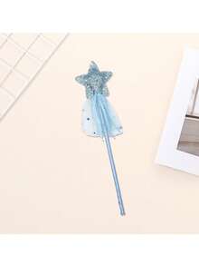 5-Pointed Star Magic Wand, Glitter Star Fairy Wand For Party Performance, Available In Gold, Blue, Pink, Purple, Birthday Party Decoration Stick