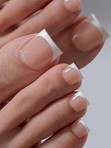 150片哑光软胶脚趾甲贴纸 - 法式方形自粘假脚趾甲，女士适用，可移除亚克力脚趾甲艺术，轻松DIY，15种尺寸，美甲护理配件美甲用品 - 藕粉色 - 查看 2