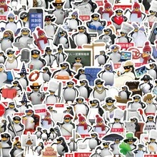 1Ste/100-Count 3D William Tell Penguin Meme Stickers – Fun Graffiti Decals For Water Bottles & Cars - Multicolor - View 3
