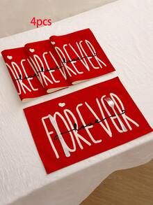 1件/4件/6件/60件装 涤纶情人节爱心精灵餐垫，防污，适用于家居、餐厅、餐桌装饰、乔迁、生日礼物 - 彩色 - 查看 21