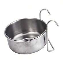 不锈钢鹦鹉食盆 - 宽口防溢食盆，带可调节夹子，适用于玄凤鹦鹉/桃脸爱情鸟/虎斑鹦鹉笼式喂食器 - 100ml - 查看 14