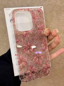 Leopard Floral Transparent Epoxy Glitter Minimalist Shockproof Thick Phone Protective Case Compatible With IPhone 17/17 Pro/17 Pro Max, 16/11/16 Pro/16 Plus/16 Pro Max/16e, 15 Pro Max, 13/14/12/XS/XR, 15 Pro Max, 7/8, 16 Pro Max, 15 Pro Max, 12 Pro Max, 13 Pro Max, 14 Pro Max, 13, 11, 12P, 14, P11 Soft Shell, P12 Anti-Fall, XS.XR - Multicolor - View 3