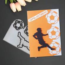 Creative Football Metal Cutting Dies, DIY Scrapbooking Album And Embossing Stencil, Greeting Card Making Tool, Card Paper Cutting Crafts ,Gift Card Making Template Die Cuts. - Silver - View 6